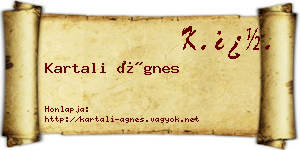Kartali Ágnes névjegykártya