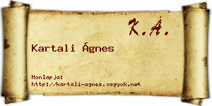 Kartali Ágnes névjegykártya