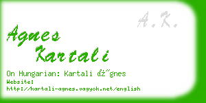 agnes kartali business card